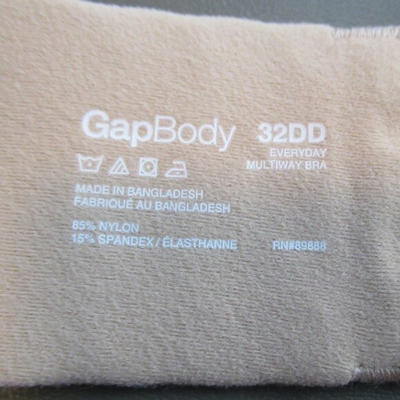 GAP GapBody Women's Everyday Essentials Multiway T-Shirt Bra, Brush Beige, 32DD - Picture 7 of 7